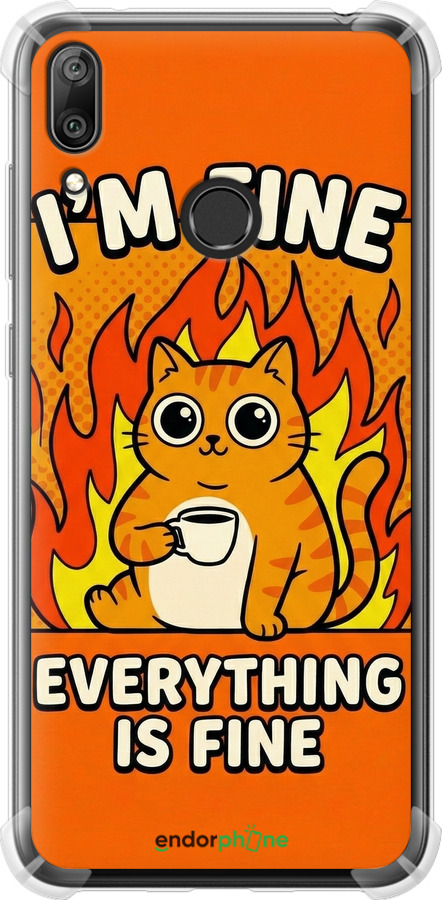 Силикон с усиленными углами чехол Funny Cat для Huawei Y7 2019 - 6786sp-1638 изображение 