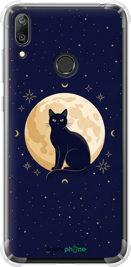 Силикон с усиленными углами чехол Cute Cat Celestial/Witchy для Huawei Y7 2019 - 6787sp-1638 изображение 