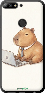 TPU чехол Funny Capybara CEO Working для Huawei Y7 Prime 2018 - 6777b-1509 изображение 
