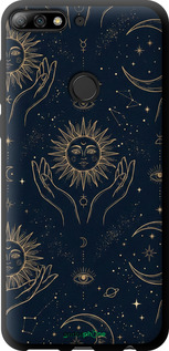 TPU чехол Celestial Harmony: Sun & Moon Gold Mystic Pattern для Huawei Y7 Prime 2018 - 6778b-1509 изображение 