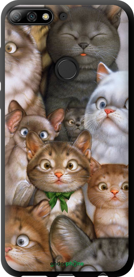 

TPU чорний чохол "Коти" для Huawei Honor 7C Pro