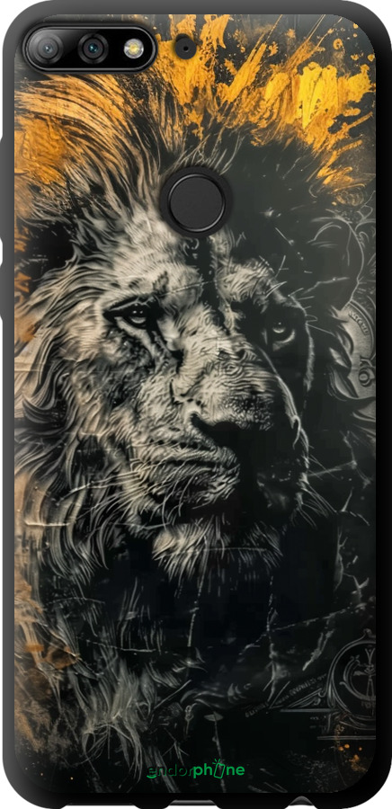 TPU чехол Лев в золотых красках для Huawei Y7 Prime 2018 - 6155b-1509 изображение 