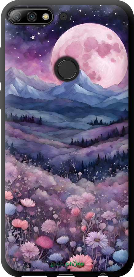 TPU чехол Ночь луна арт для Huawei Y7 Prime 2018 - 6319b-1509 изображение 