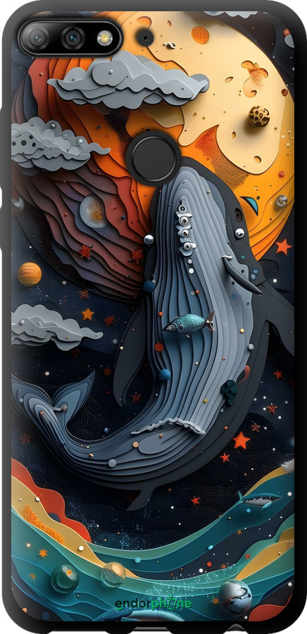 TPU чехол Кит у космосі для Huawei Honor 7C Pro - 6328b-2070 изображение 
