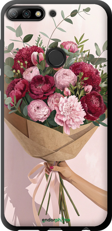TPU чехол Пионы 1 для Huawei Honor 7C Pro - 6705b-2070 изображение 