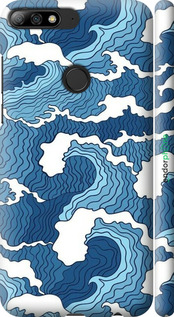 3D пластиковый матовый чехол Абстрактный рисунок морских волн для Huawei Honor 7C Pro - 6538m-2070 изображение 