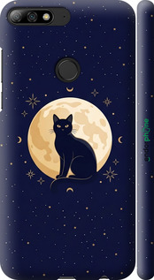 3D пластиковый матовый чехол Cute Cat Celestial/Witchy для Huawei Y7 Prime 2018 - 6787m-1509 изображение 