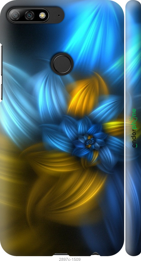 

3D пластиковий матовий чохол "Візерунок 46" для Huawei Y7 Prime 2018, Синій