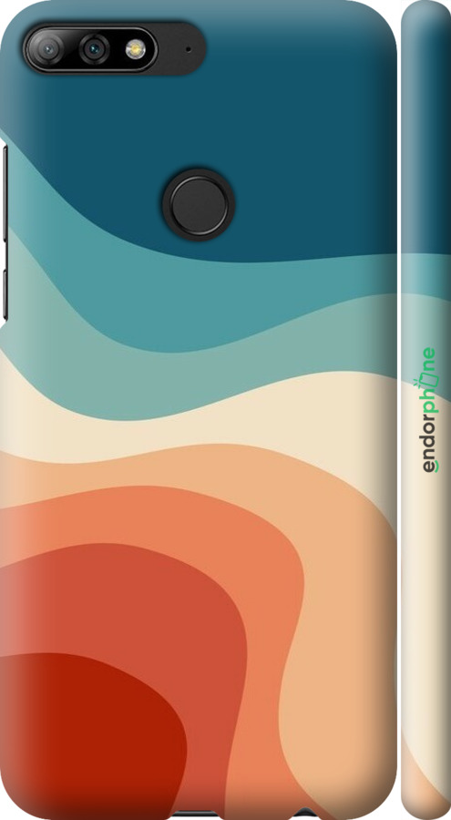 3D пластиковый матовый чехол В стиле ретро с волнами для Huawei Honor 7C Pro - 6531m-2070 изображение 