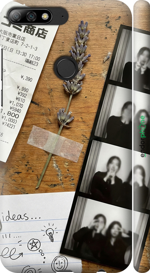 3D пластиковий матовий чехол Aesthetic Scrapbook Collage для Huawei Y7 Prime 2018 - 6773m-1509 изображение 