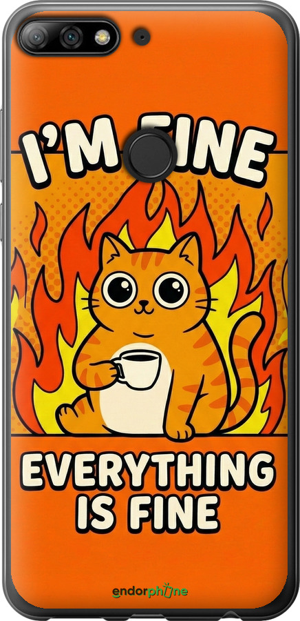 2D пластиковый чехол Funny Cat для Huawei Honor 7C Pro - 6786t-2070 изображение 