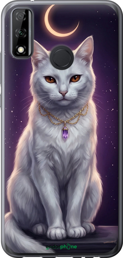 Силіконовий чехол Mystic White Cat Gothic Dark Purple Gold для Huawei P Smart 2020 - 6805u-2060 изображение 