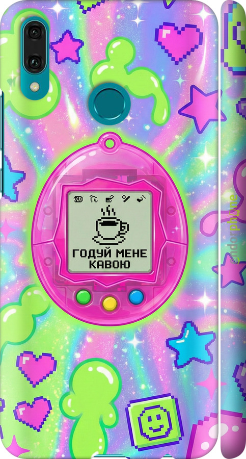 3D пластиковий матовий чехол Y2K Aesthetic Retro Pet: Годуй мене кавою для Huawei Y9 2019 - 6784m-1602 изображение 