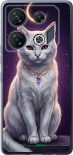 Силиконовый чехол Mystic White Cat Gothic Dark Purple Gold для Infinix GT 10 pro - 6805u-3172 изображение 