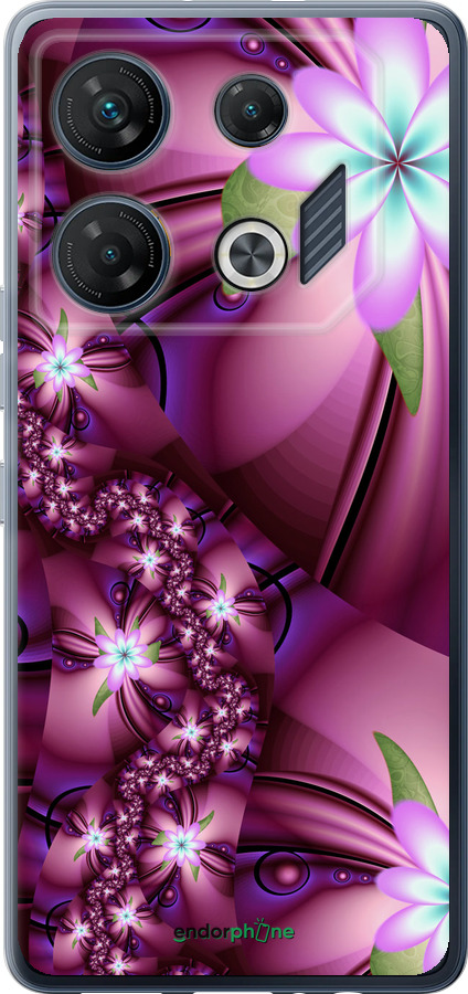 

Силіконовий чохол "Квіткова мозаїка" для Infinix GT 10 pro, Рожевий