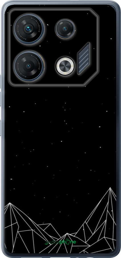 Силиконовый чехол Черно белые абстрактные горы для Infinix GT 10 pro - 6437u-3172 изображение 