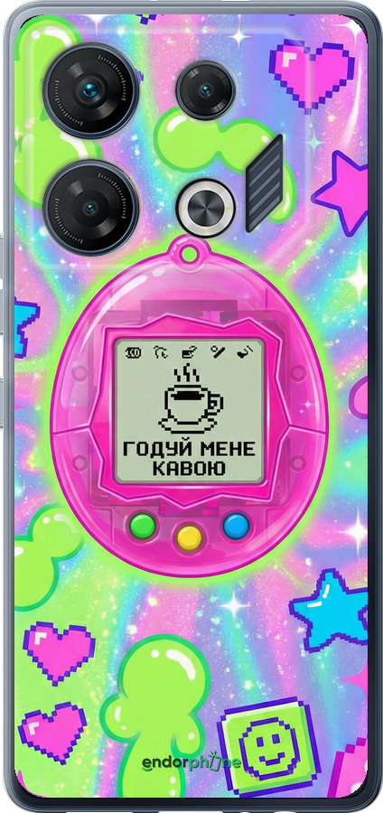 Силиконовый чехол Y2K Aesthetic Retro Pet: Годуй мене кавою для Infinix GT 10 pro - 6784u-3172 изображение 