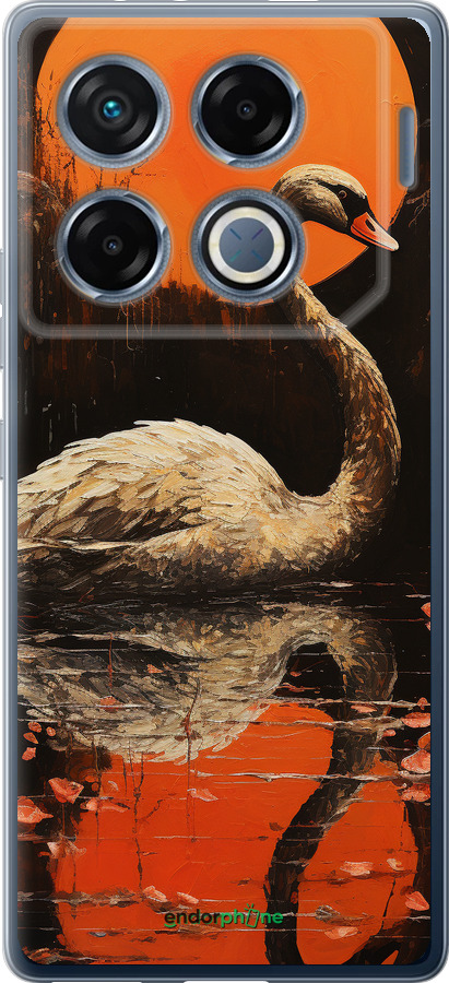Силиконовый чехол Лебедь для Infinix GT 20 Pro - 5964u-3735 изображение 