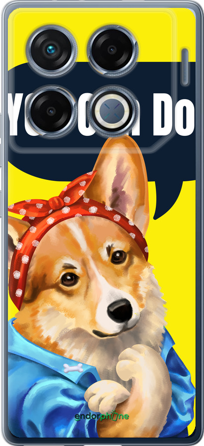 Силіконовий чехол чехол с корги You Can Do It для Infinix GT 20 Pro - 6184u-3735 изображение 