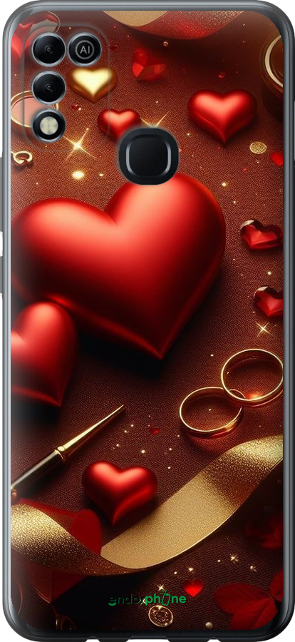 Силіконовий чехол Сердечки v3 для Infinix Hot 11 Play - 5833u-2756 изображение 