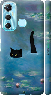 3D пластиковый матовый чехол С изображением кота и водяной лилии Monet для Infinix Hot 11 - 6519m-2762 изображение 