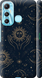 3D пластиковый матовый чехол 'Celestial Harmony: Sun & Moon Gold Mystic Pattern' для Infinix Hot 11 изображение 5