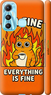 3D пластиковый матовый чехол Funny Cat для Infinix Hot 11 - 6786m-2762 изображение 