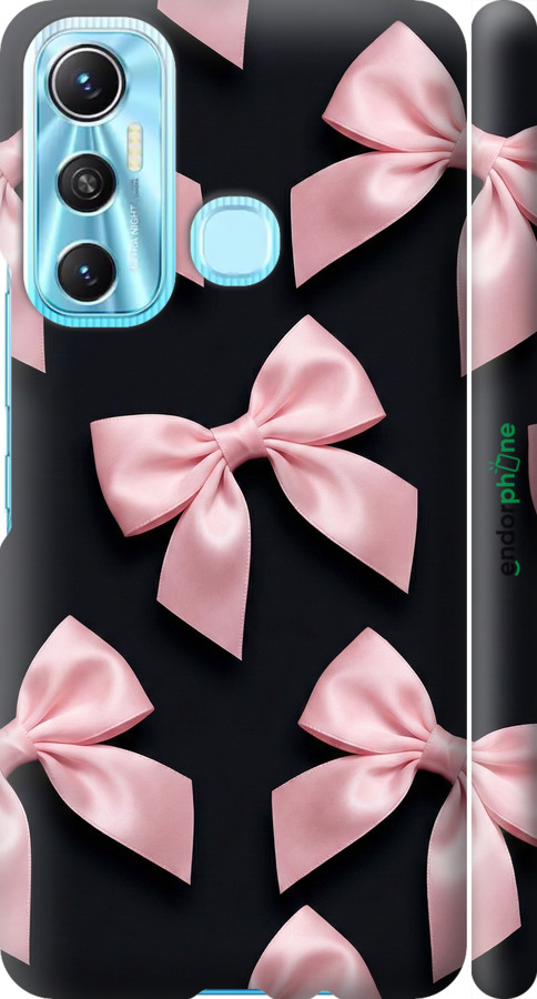 3D пластиковый матовый чехол Coquette Ribbons Dark Coquette для Infinix Hot 11 - 6767m-2762 изображение 