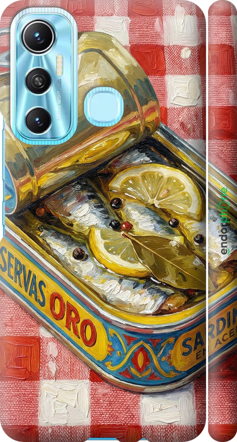 3D пластиковый матовый чехол Vintage Sardine Tin Phone для Infinix Hot 11 - 6772m-2762 изображение 