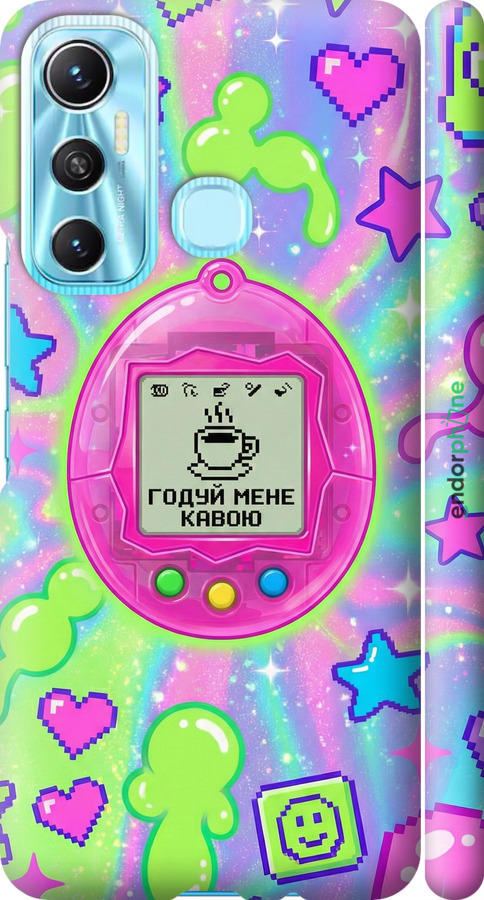 3D пластиковий матовий чехол Y2K Aesthetic Retro Pet: Годуй мене кавою для Infinix Hot 11 - 6784m-2762 изображение 