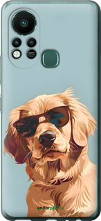 Силиконовый чехол Пес в очках для Infinix Hot 11S - 6381u-2757 изображение 