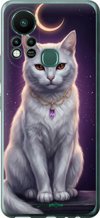 Силиконовый чехол Mystic White Cat Gothic Dark Purple Gold для Infinix Hot 11S - 6805u-2757 изображение 