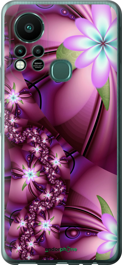 

Силіконовий чохол "Квіткова мозаїка" для Infinix Hot 11S, Рожевий