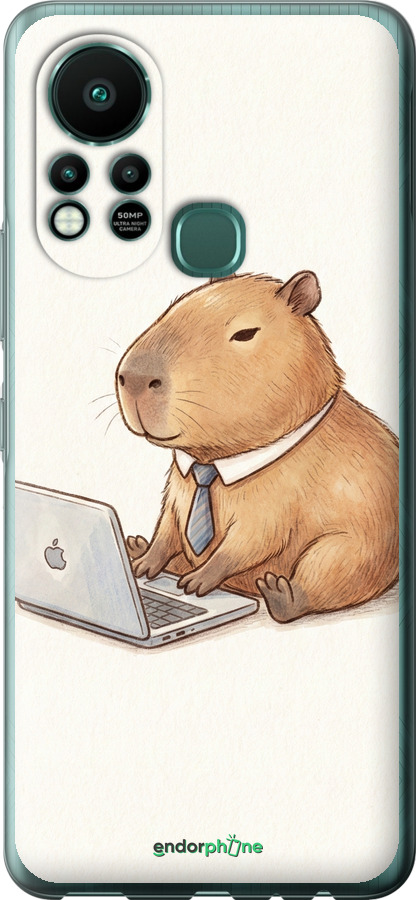 Силіконовий чехол Funny Capybara CEO Working для Infinix Hot 11S - 6777u-2757 изображение 