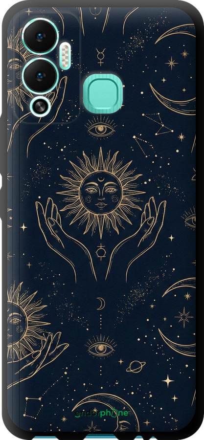 TPU чехол Celestial Harmony: Sun & Moon Gold Mystic Pattern для Infinix Hot 12 Play - 6778b-2759 изображение 