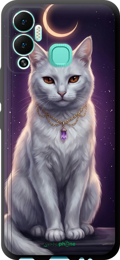 TPU чехол Mystic White Cat Gothic Dark Purple Gold для Infinix Hot 12 Play - 6805b-2759 изображение 