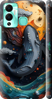 3D пластиковий матовий чехол Кит у космосі для Infinix Hot 12 Play - 6328m-2759 изображение 