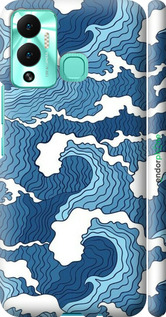 3D пластиковый матовый чехол Абстрактный рисунок морских волн для Infinix Hot 12 Play - 6538m-2759 изображение 