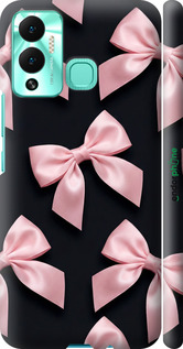 3D пластиковый матовый чехол Coquette Ribbons Dark Coquette для Infinix Hot 12 Play - 6767m-2759 изображение 
