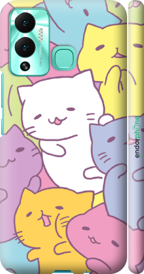 

3D пластиковий матовий чохол "Кошенята " для Infinix Hot 12 Play, Білий