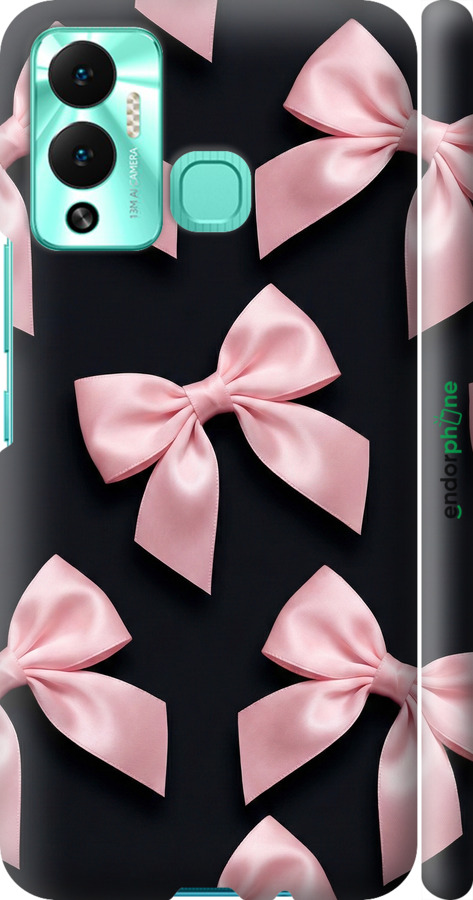 3D пластиковый матовый чехол Coquette Ribbons Dark Coquette для Infinix Hot 12 Play - 6767m-2759 изображение 