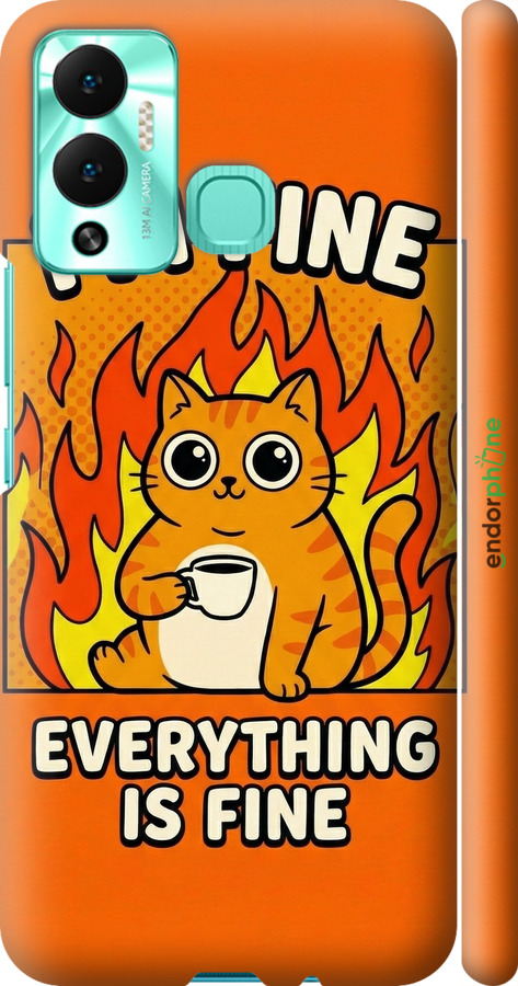 3D пластиковий матовий чехол Funny Cat для Infinix Hot 12 Play - 6786m-2759 изображение 