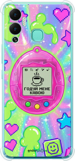 Силіконовий протиударний с посиленими кутами чехол Y2K Aesthetic Retro Pet: Годуй мене кавою для Infinix Hot 12 Play - 6784sp-2759 изображение 