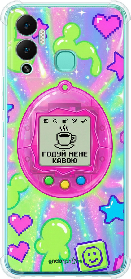 Силіконовий протиударний с посиленими кутами чехол Y2K Aesthetic Retro Pet: Годуй мене кавою для Infinix Hot 12 Play - 6784sp-2759 изображение 