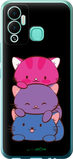 Силиконовый чехол Милые кошки для Infinix Hot 12 Play - 6518u-2759 изображение 