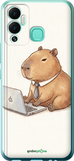Силиконовый чехол Funny Capybara CEO Working для Infinix Hot 12 Play - 6777u-2759 изображение 