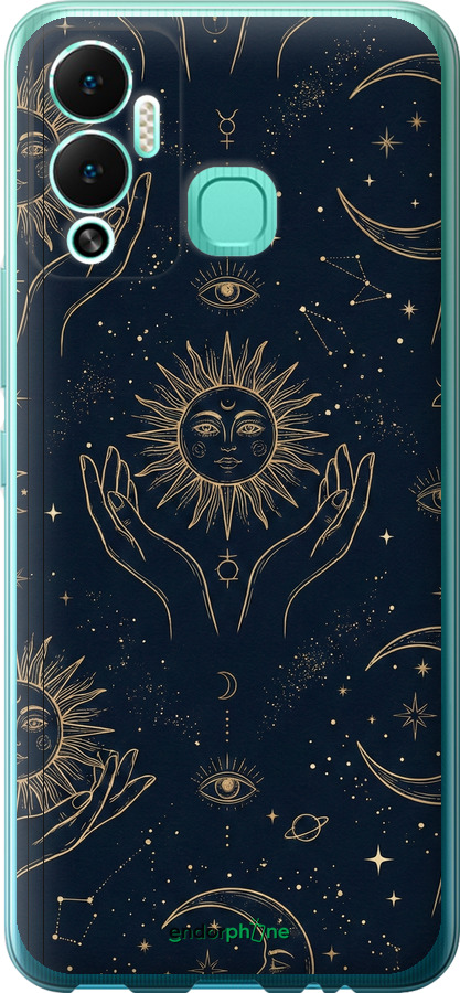 Силіконовий чехол Celestial Harmony: Sun & Moon Gold Mystic Pattern для Infinix Hot 12 Play - 6778u-2759 изображение 