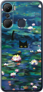 Силіконовий чехол с изображением водяных лилий и кошек для Infinix Hot 12 Pro - 6257u-2868 изображение 