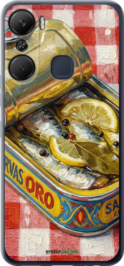 Силиконовый чехол Vintage Sardine Tin Phone для Infinix Hot 12 Pro - 6772u-2868 изображение 