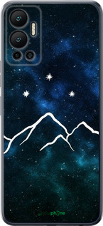 Силиконовый чехол Горы и звезды нарисованы на фоне галактики для Infinix Hot 12 - 6490u-2864 изображение 
